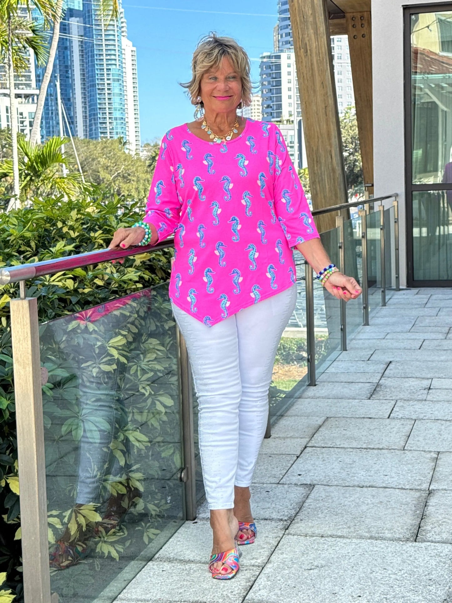 LULU B SEAHORSE BAY ASYMMETRIC TOP