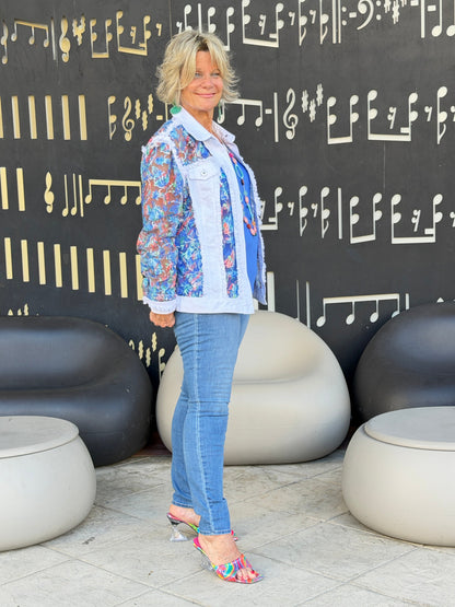 Ethyl Denim & Floral Insert Coat - Agat