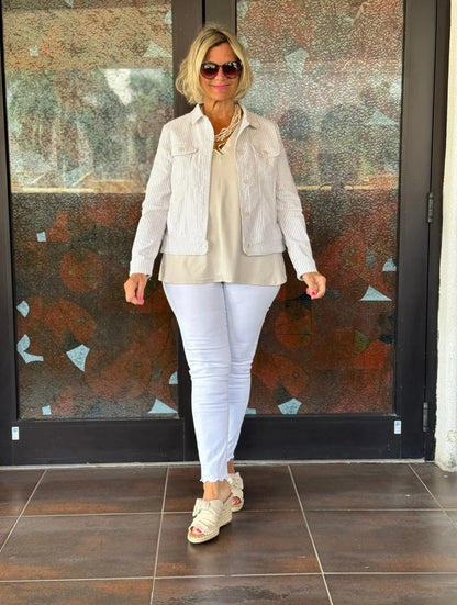LULU B  STONE SEERSUCKER JACKET