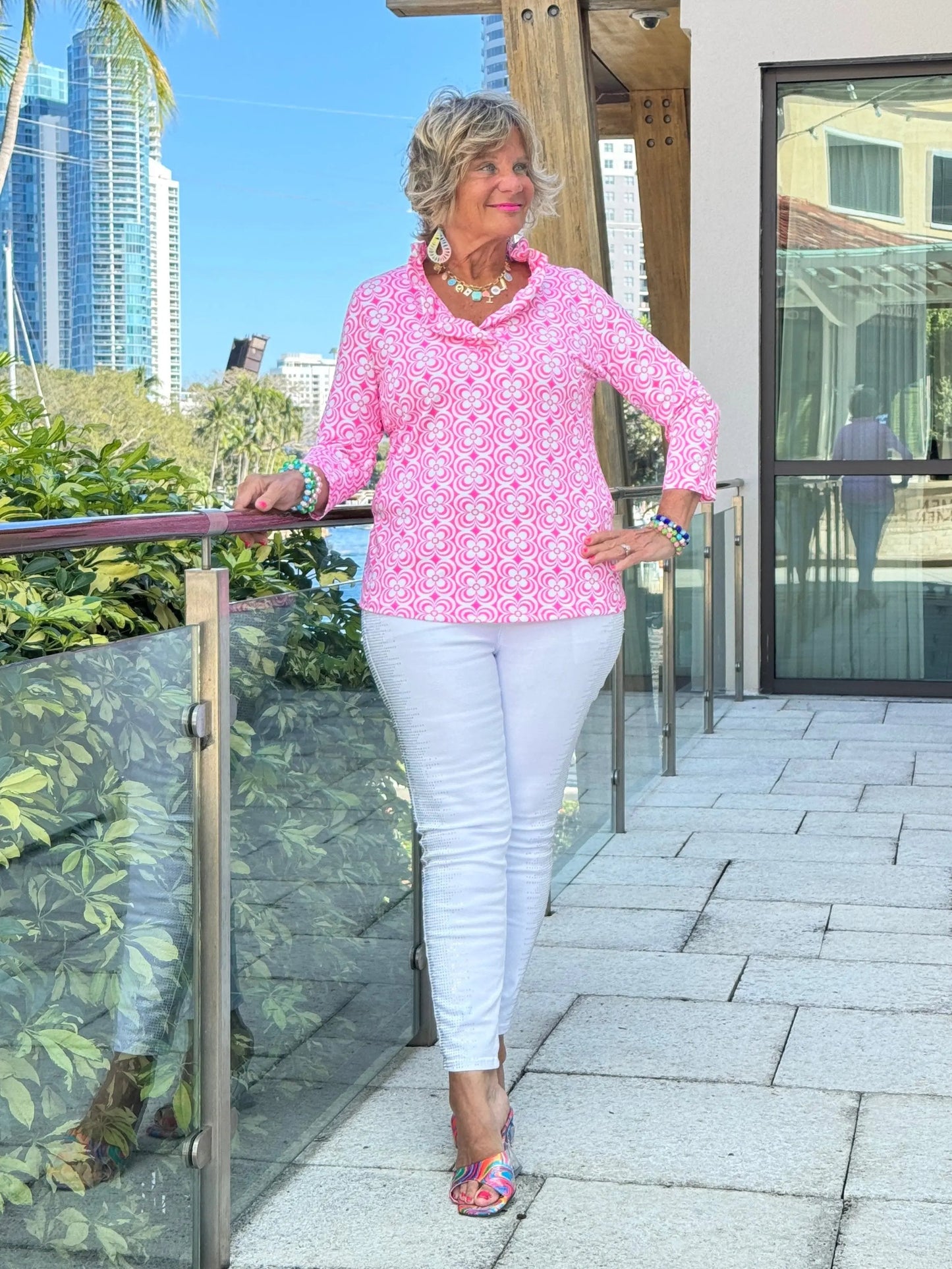 LULU B TROPIC PETALS RUFFLE TOP