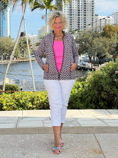 Lulu B Harbor Diamond Full Zipper Jacket