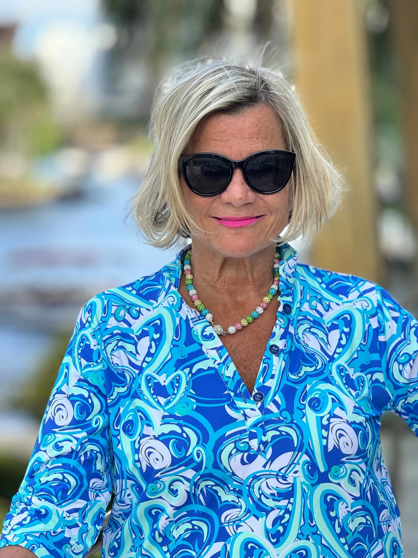 BLUE DREAMING HEARTS TUNIC