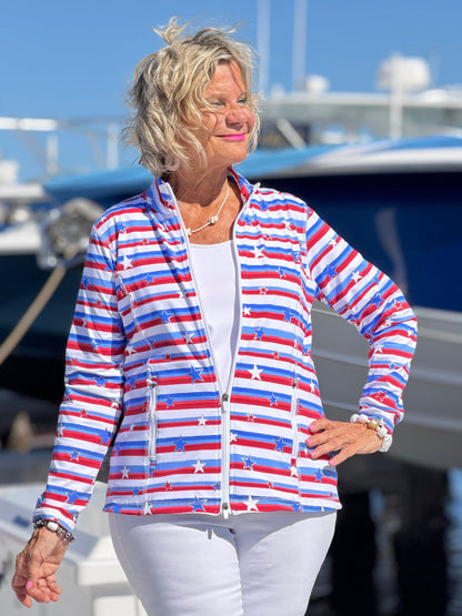 LULU B STARS FULL ZIPPER JACKET