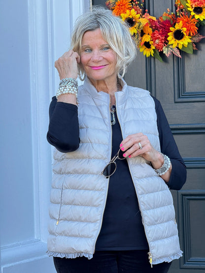 LULU-B SILVER SHORT PUFFER VEST