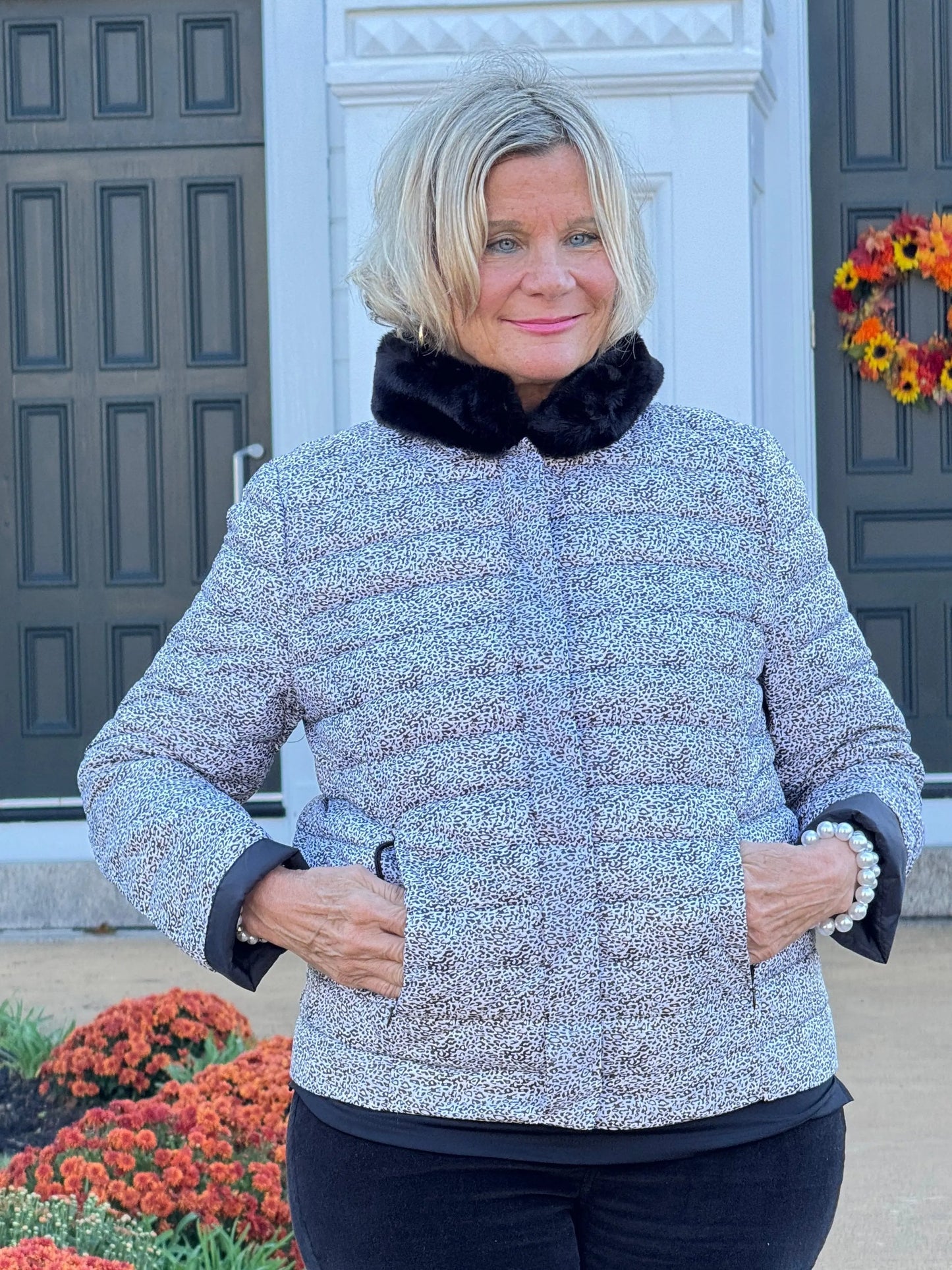 LULU-B SAFARI BLACK AND BEIGE FAUX FUR JACKET