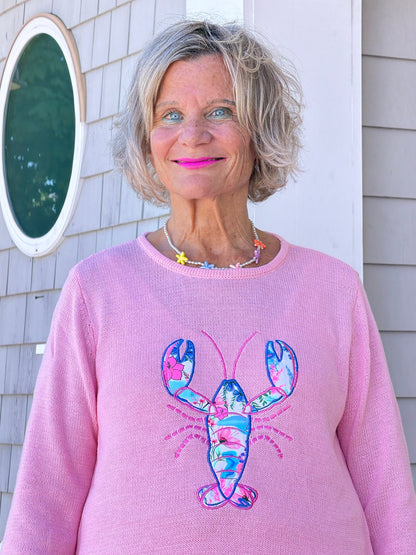 BEACH CLUB PINK LOBSTER SWEATER