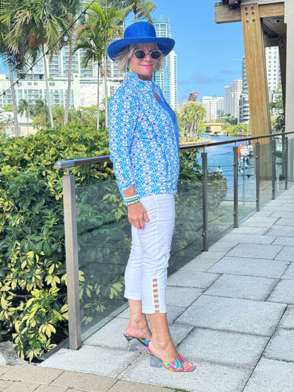 LULU B COASTAL BLOOM FULL ZIPPER JACKET