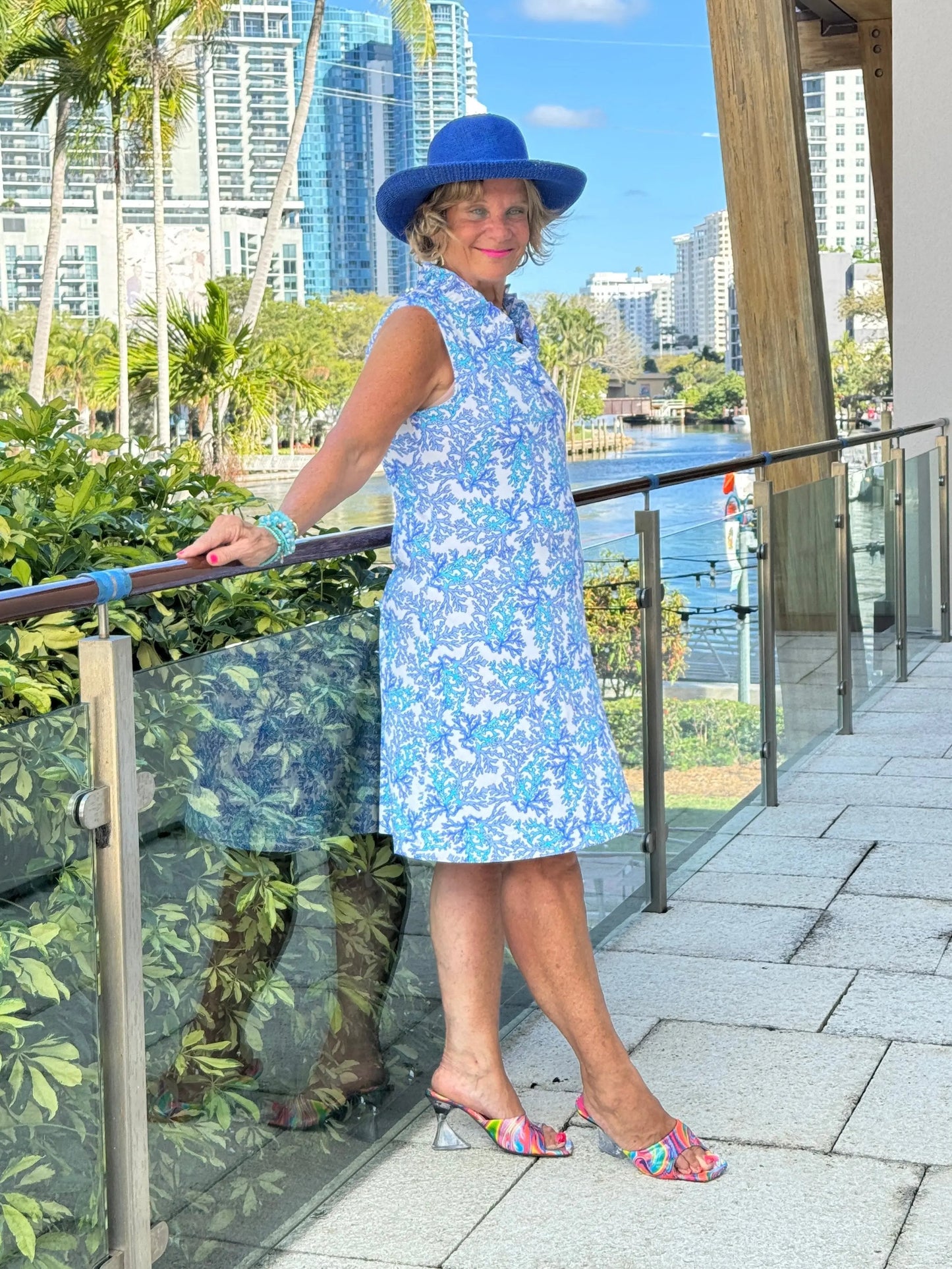 LULU B CORAL BREEZE RUFFLE DRESS