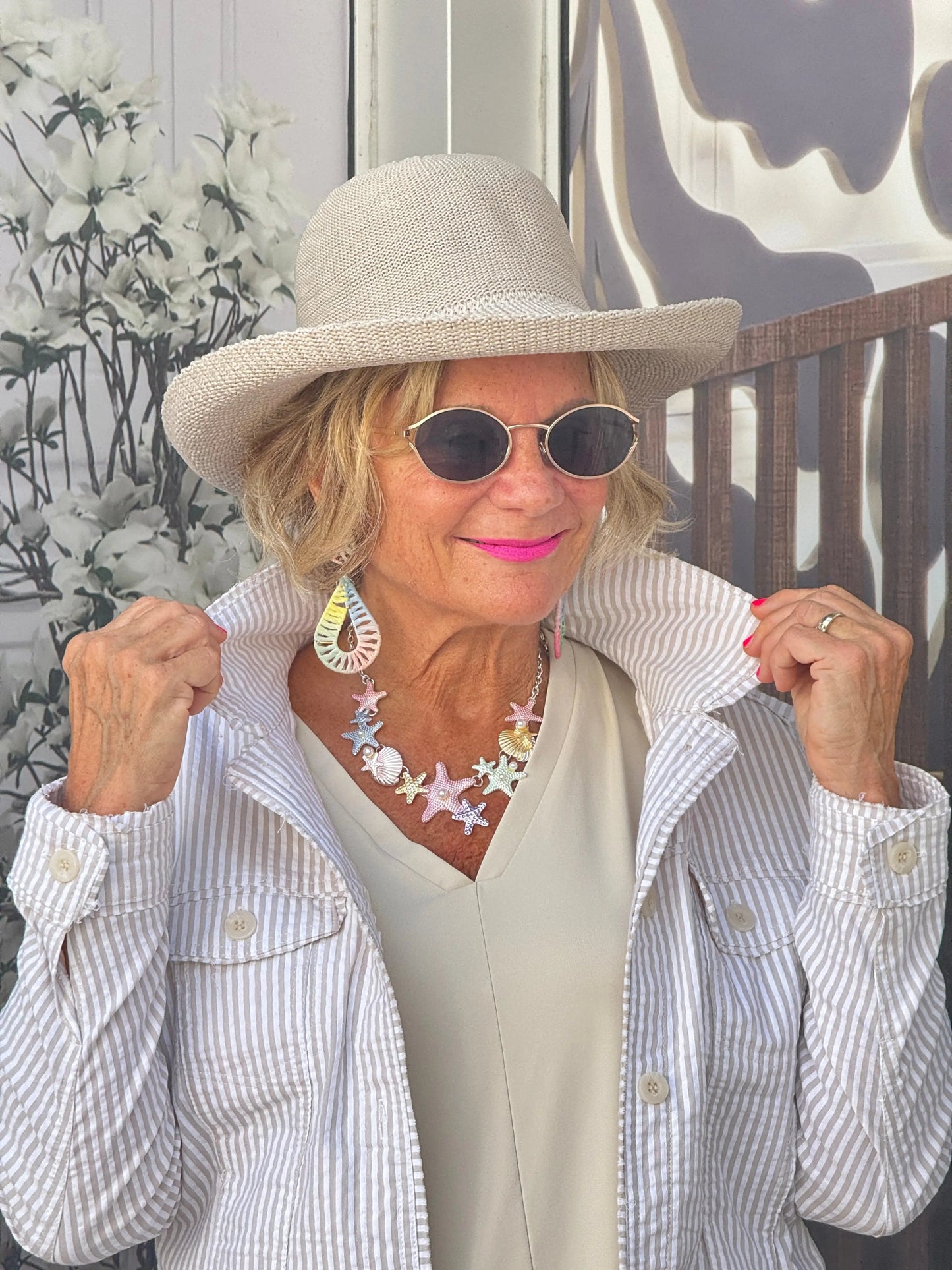 LULU B  STONE SEERSUCKER JACKET