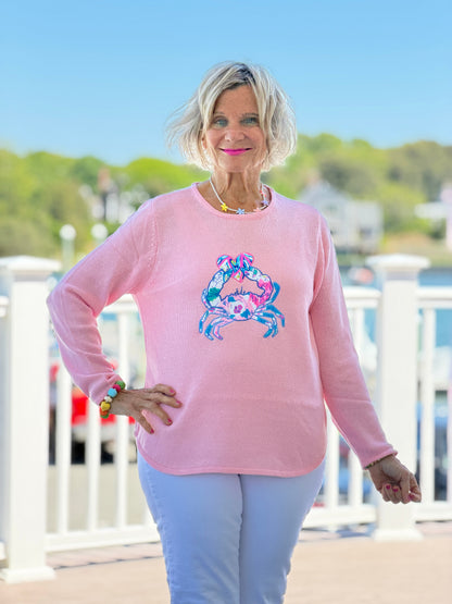 BEACH CLUB PINK CRAB SWEATER