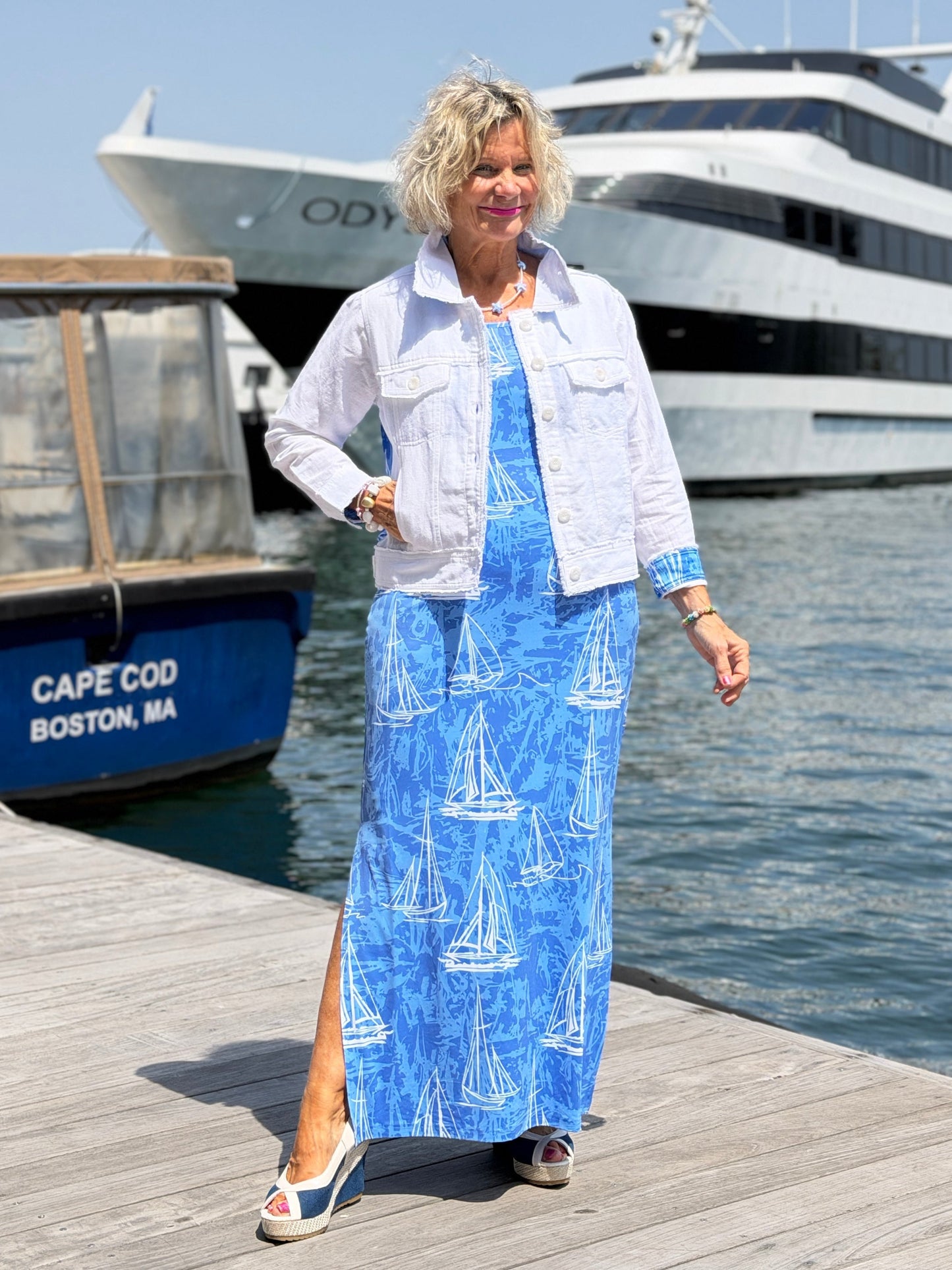 HARBOR BLUES SAILBOAT LINEN  JACKET