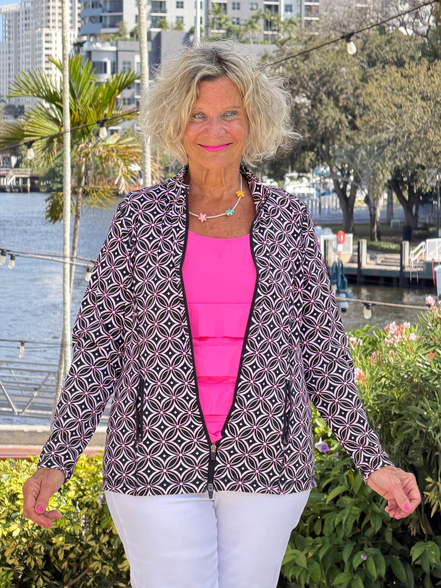 Lulu B Harbor Diamond Full Zipper Jacket