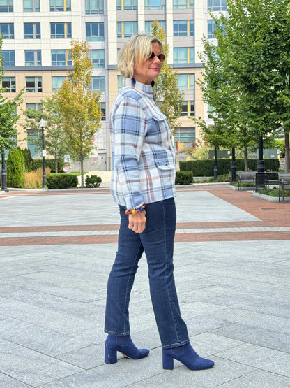 Cozy Plaid Full zipper jacket
