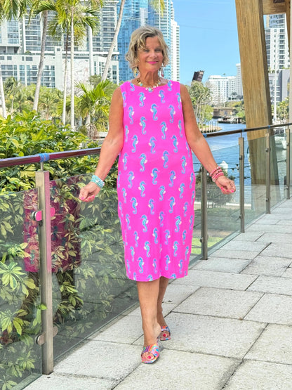 LULU B SEAHORSE BAY MIDI SHIFT MAXI DRESS