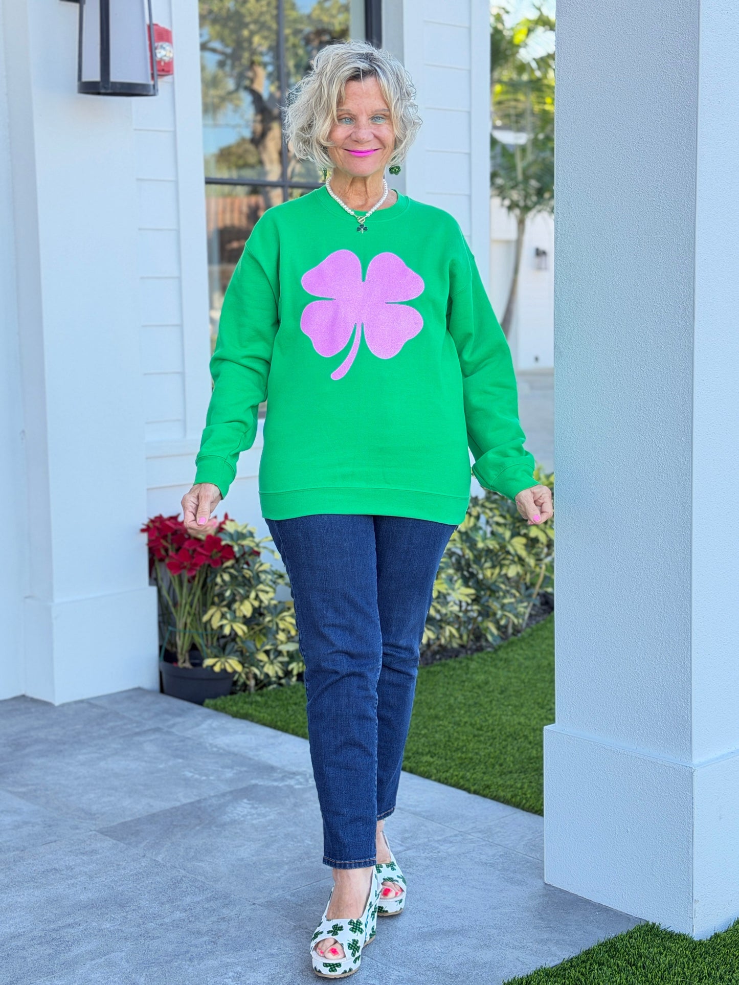 Glitter St. Pattys Day Sweatshirt - Womens St. Patricks Day