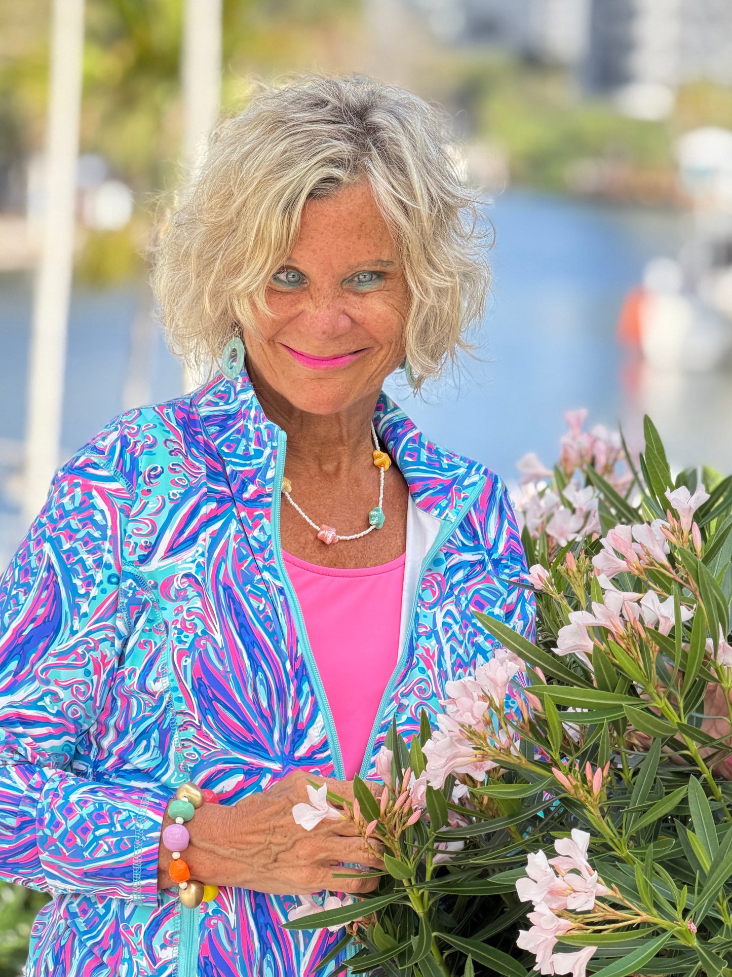 LULU B PALM ROYALE FULL ZIPPPER JACKET
