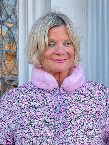 LULU-B PINK AUBREY FAUX FUR JACKET