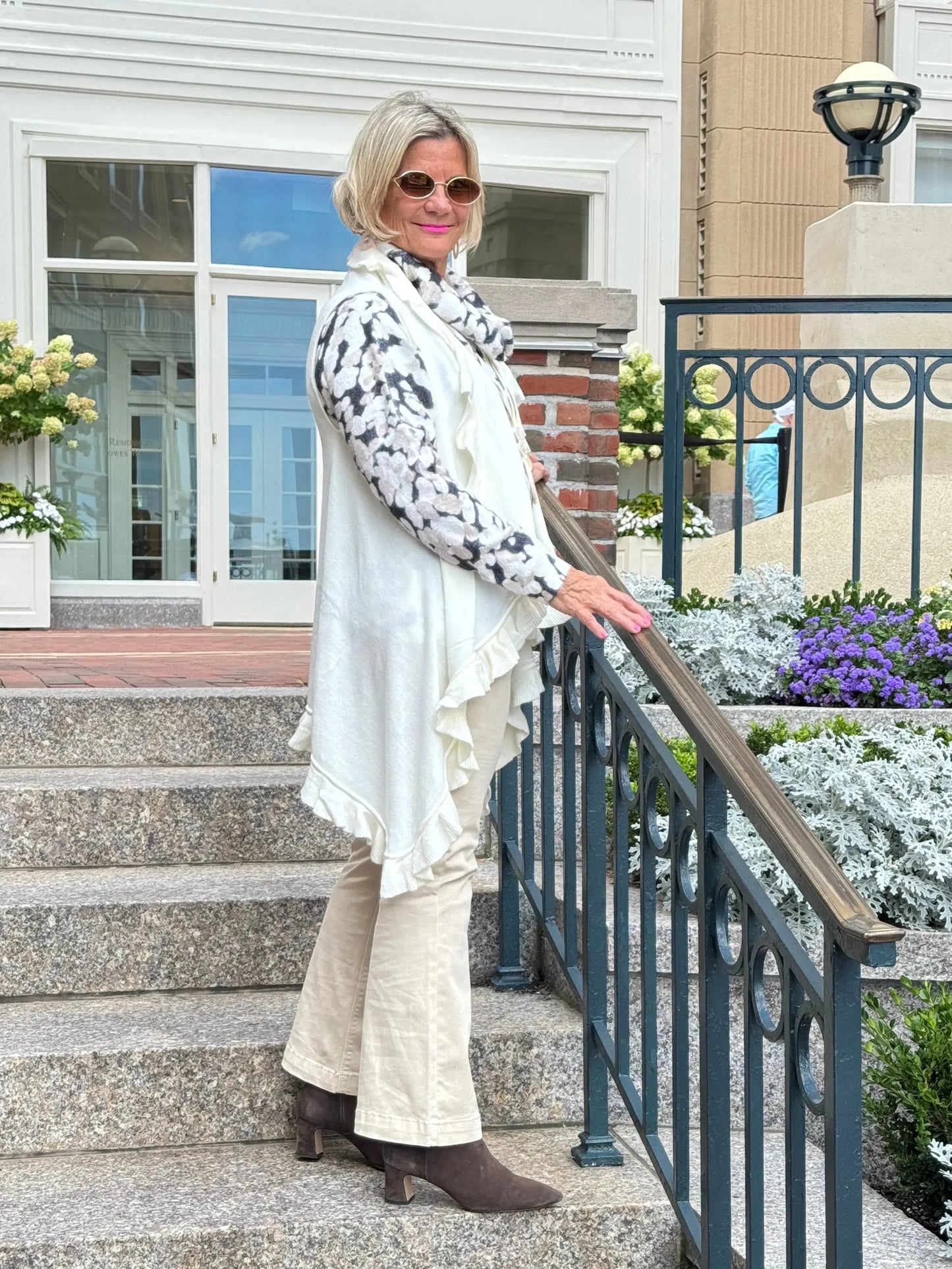 Cream ruffle Vest