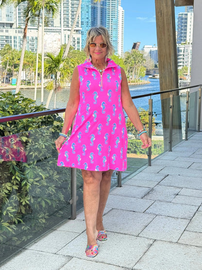 LULU B SEAHORSE BAY ZIPPER SWING DRESS