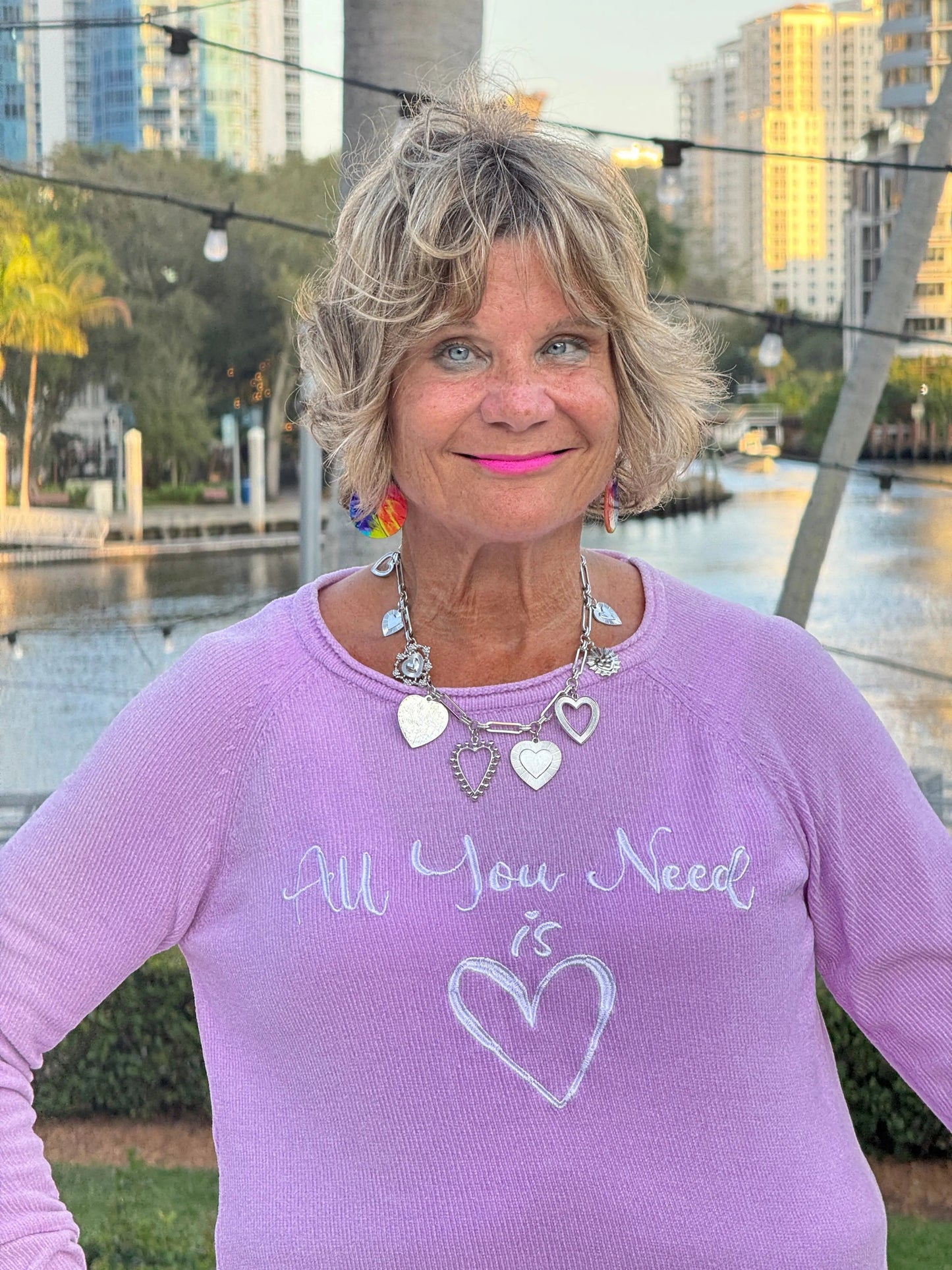 LULU-B LILAC ALL YOU NEED CREW NECK SWEATER