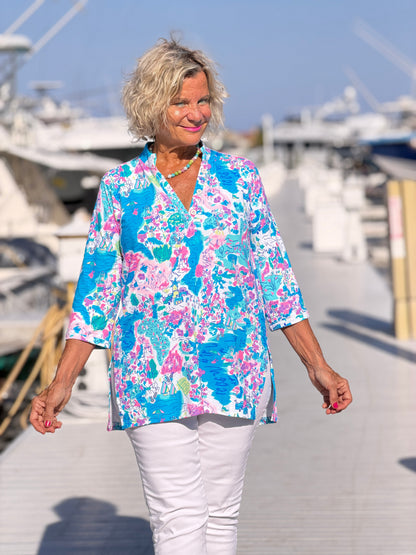 LULU B PALM BEACH SPALSH TUNIC