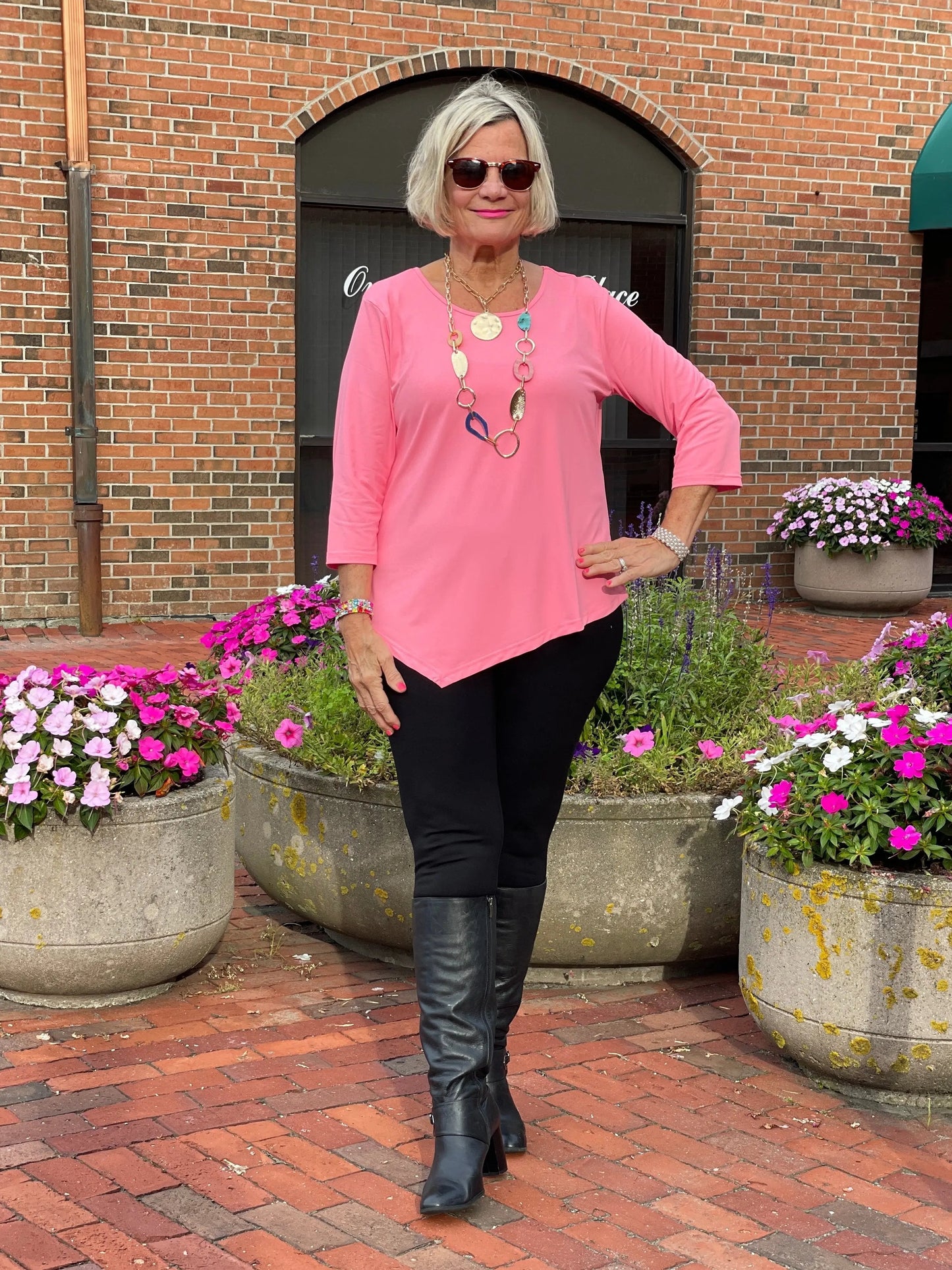LULU-B CORAL ASYMMETRIC TOP