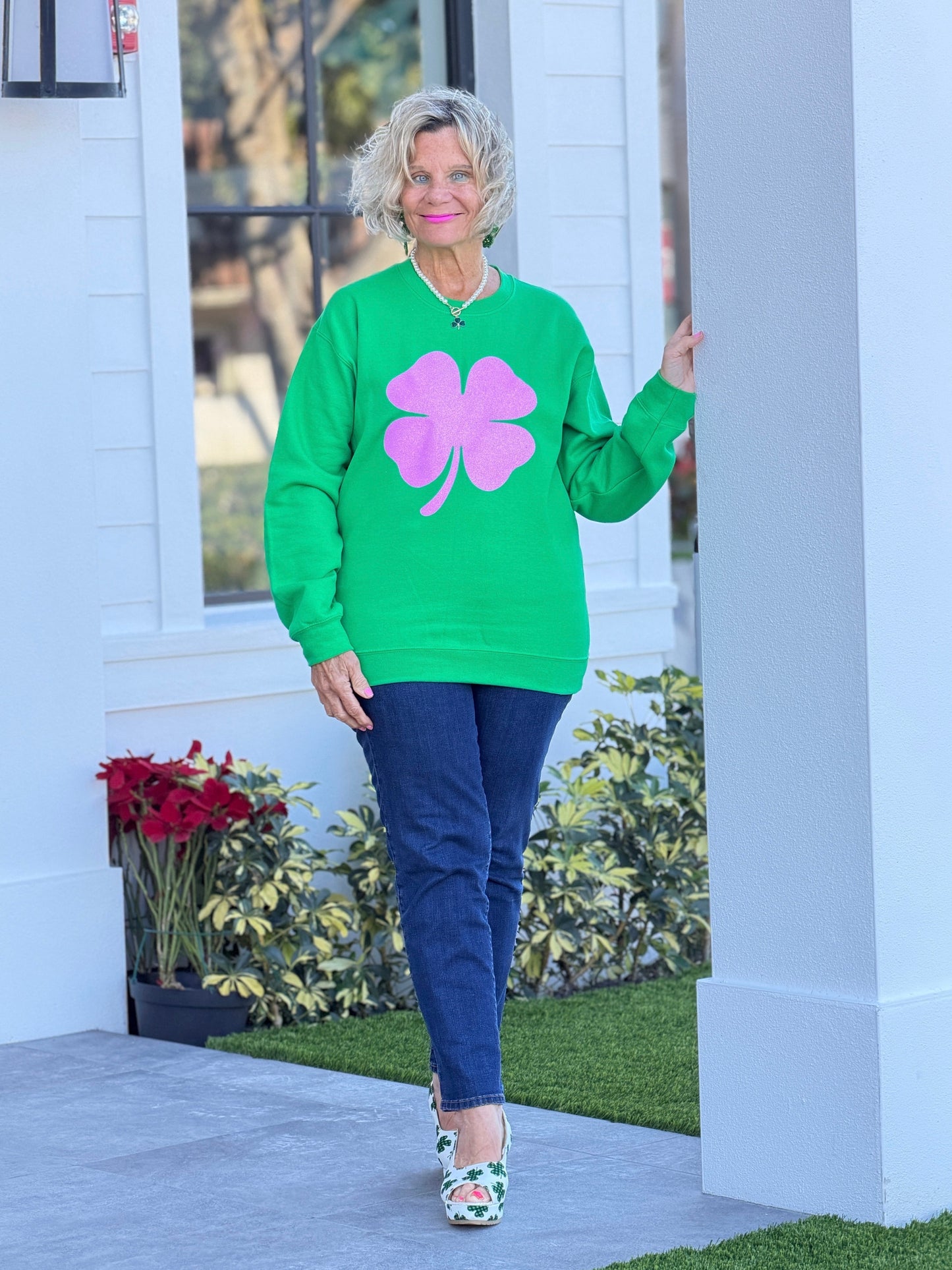 Glitter St. Pattys Day Sweatshirt - Womens St. Patricks Day