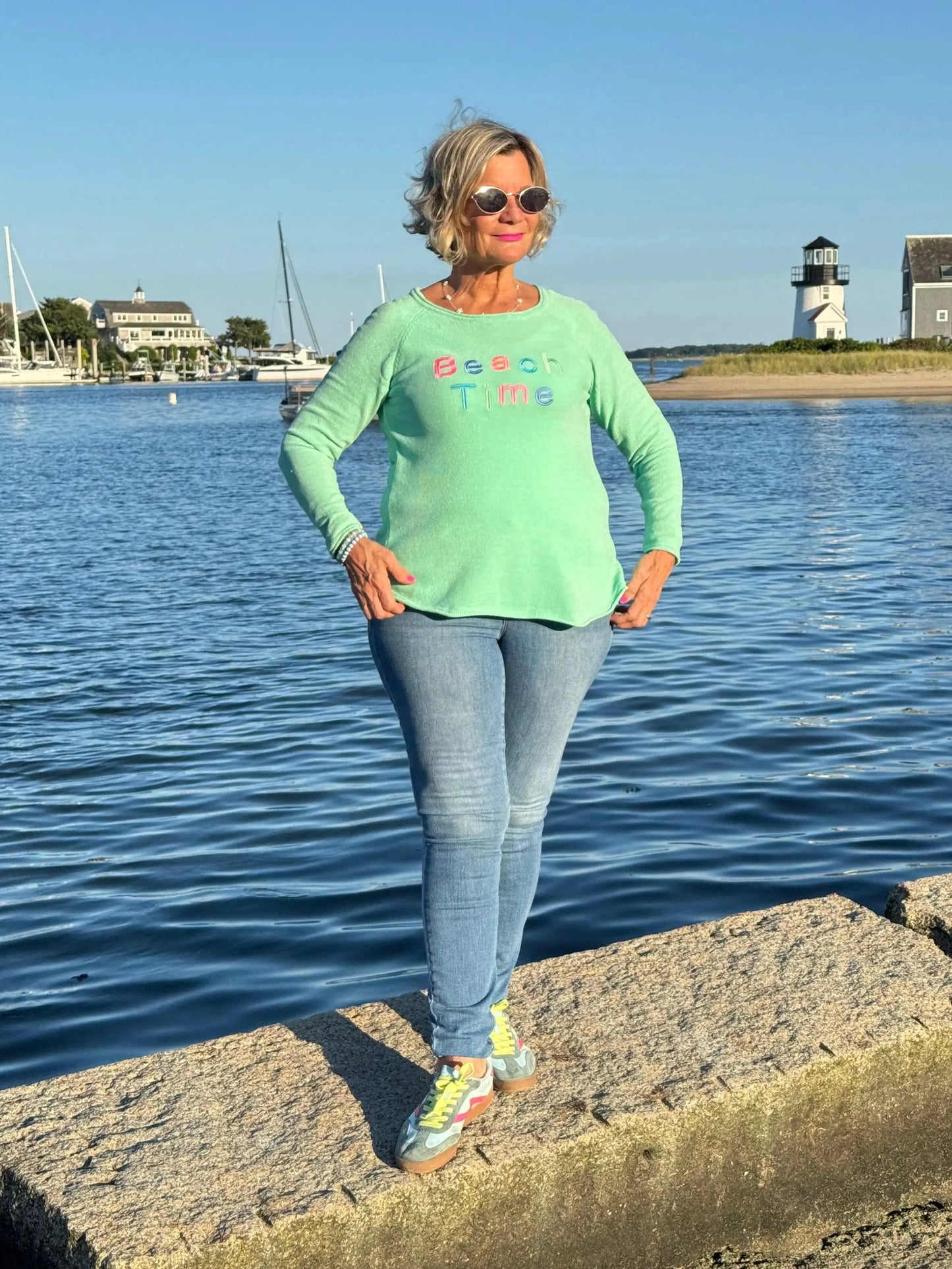 LULU-B MINT BEACH TIME SWEATER