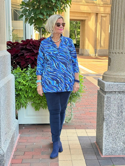 LULU-B SIZZLE BLUE TUNIC