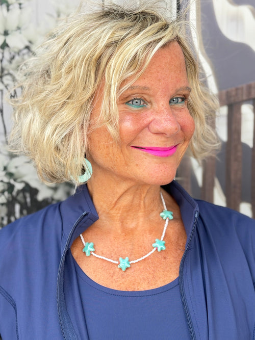 AQUA STARFISH NEKCLACE