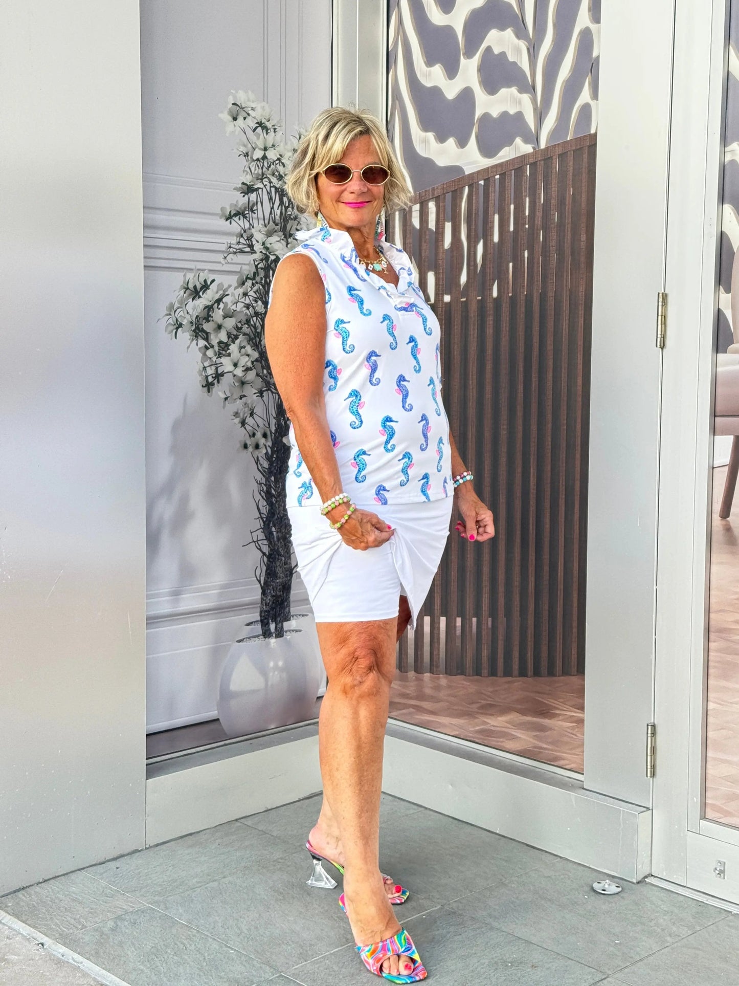 LULU-B SOLID WHITE SKORT