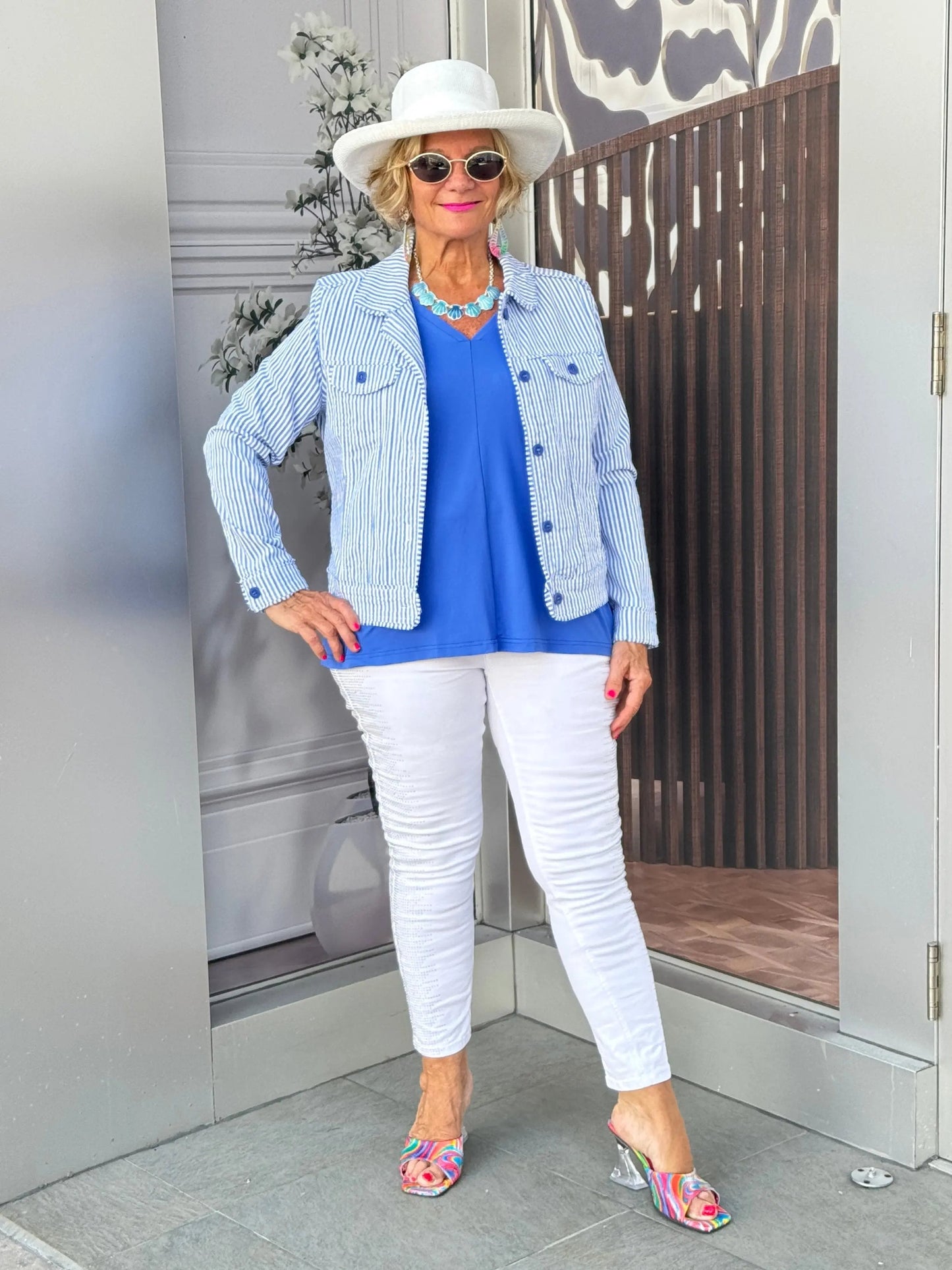 LULU B  BLU SEERSUCKER  JACKET
