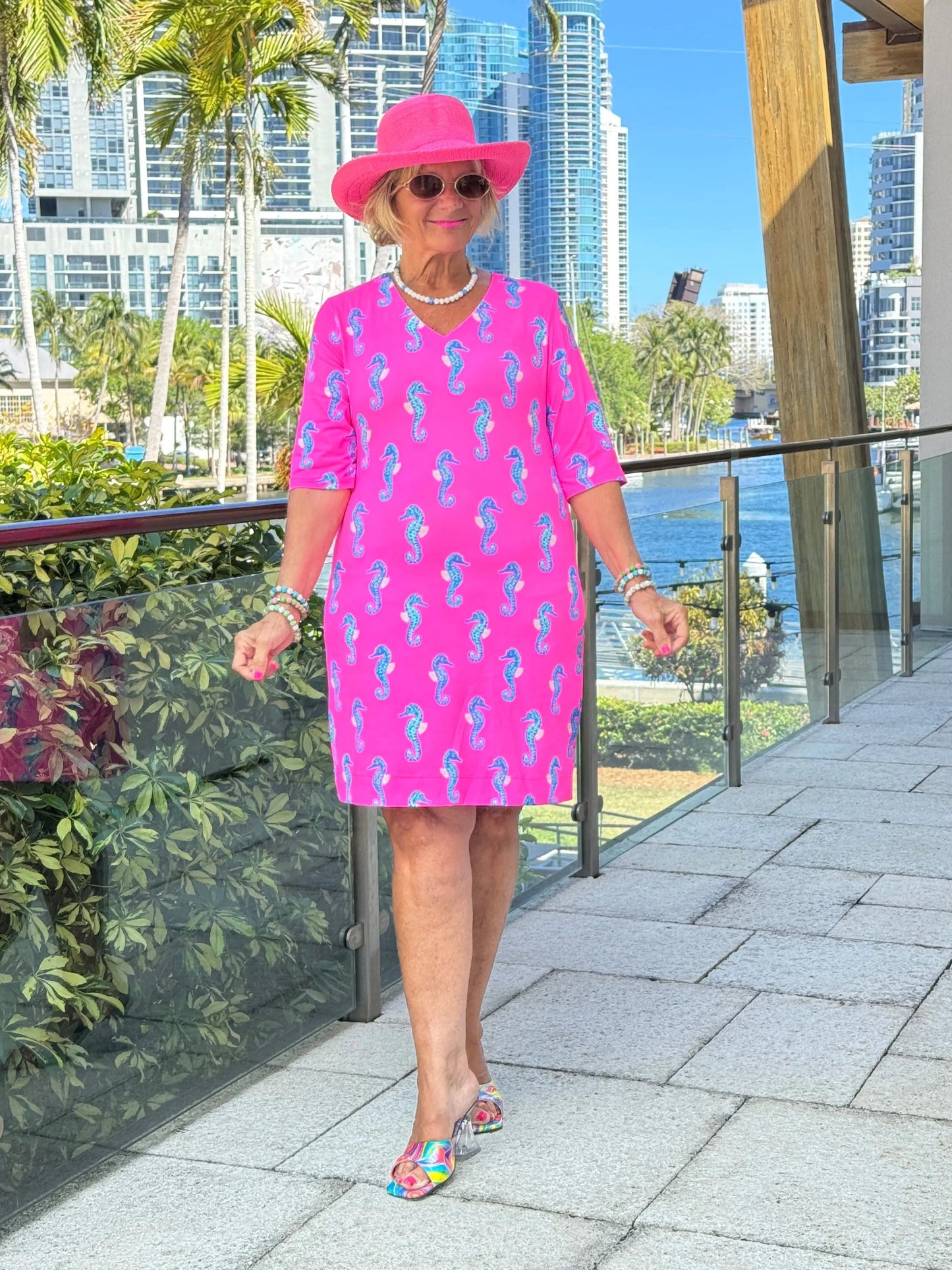 LULU B SEAHORSE BAY ELBOW SLEEVE DRESS