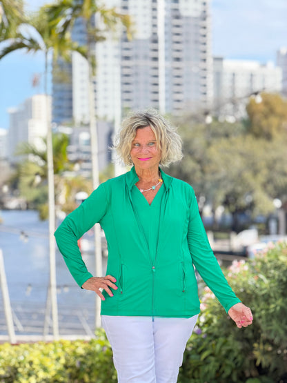 Lulu B Full Emerald Green Zipper Jacket