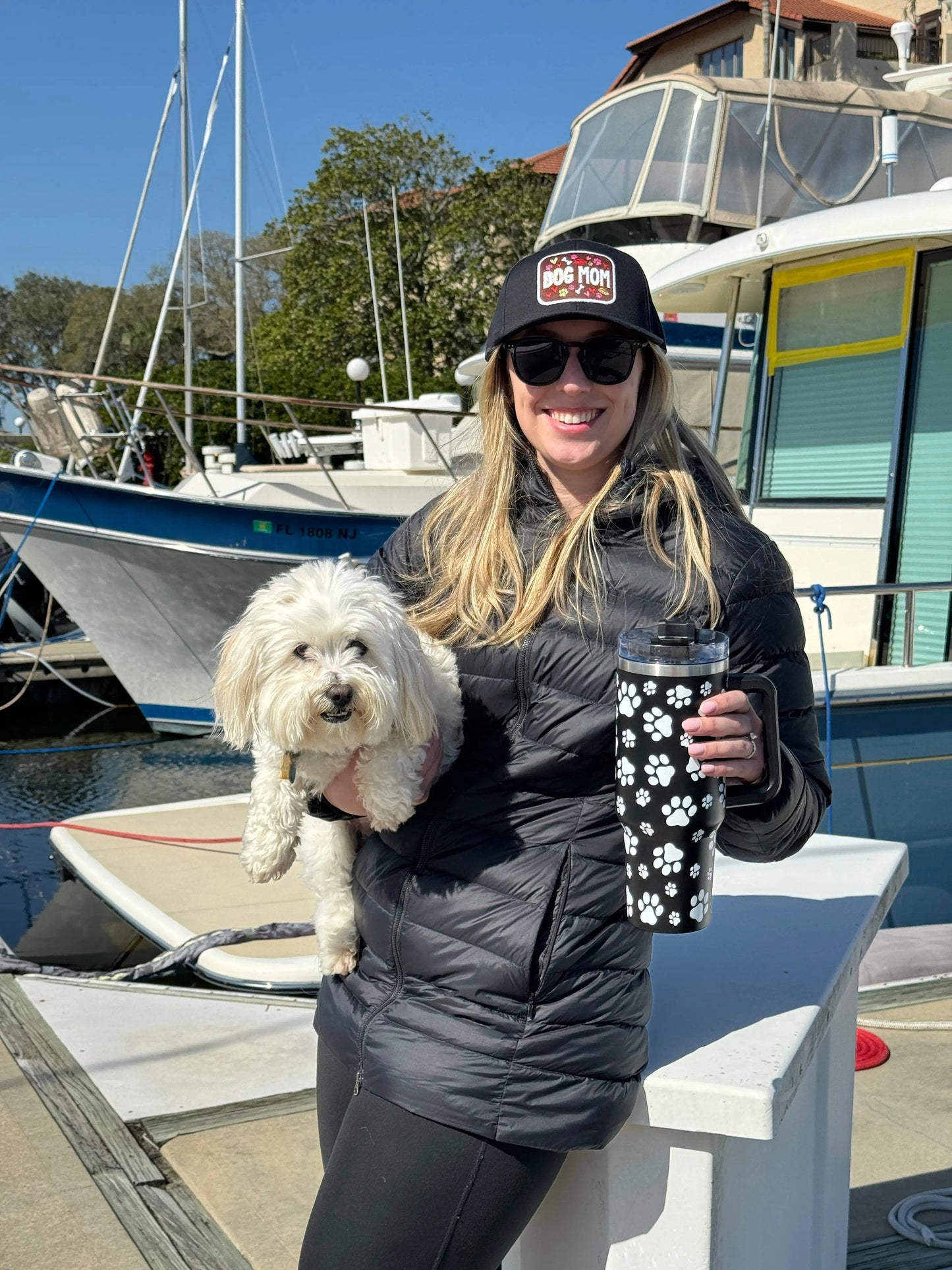 Dog Paw Black Printed 40oz Stainless SteeL tumbler