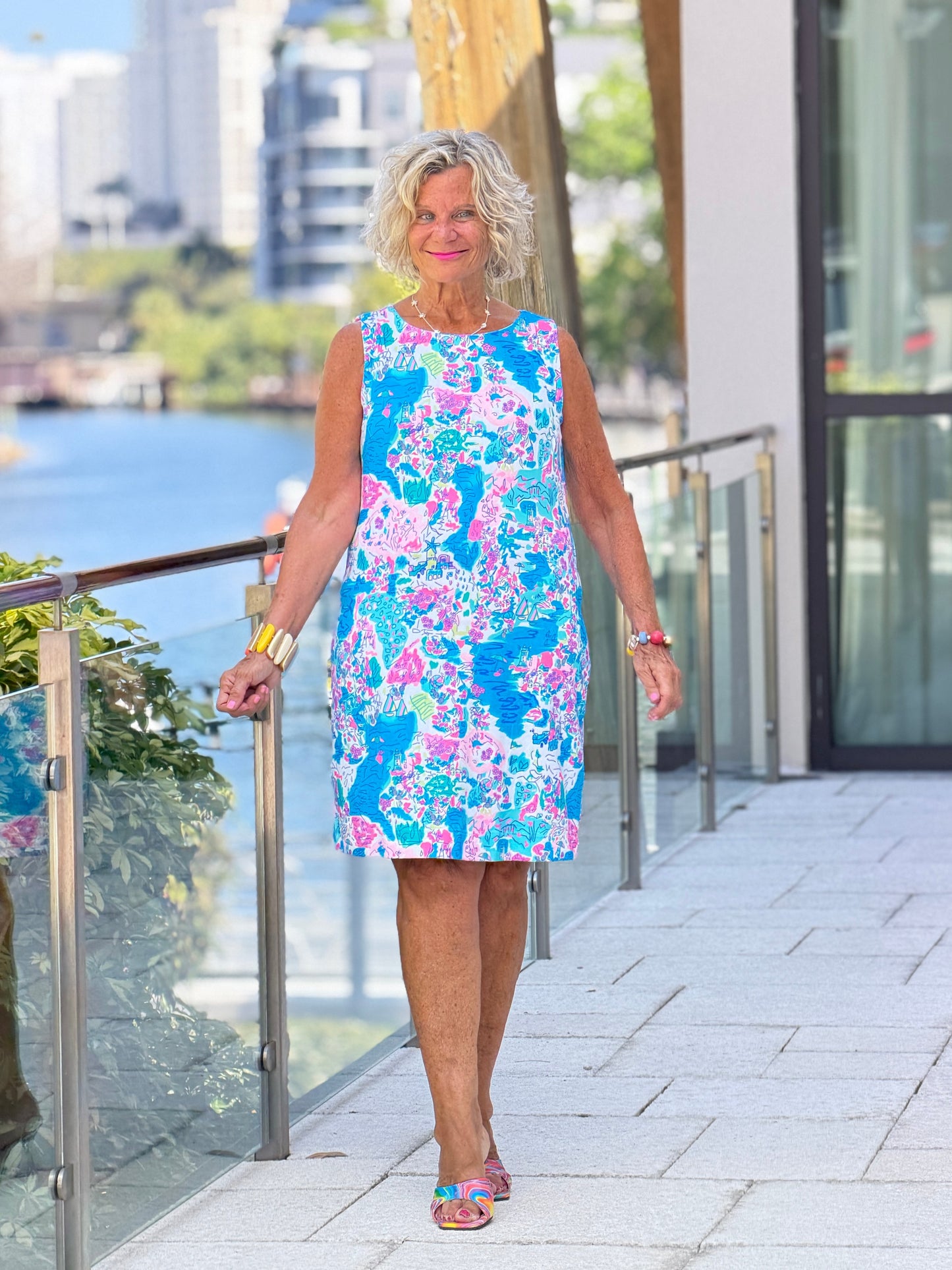 LULU B PALM BEACH SPLASH SHIFT DRESS