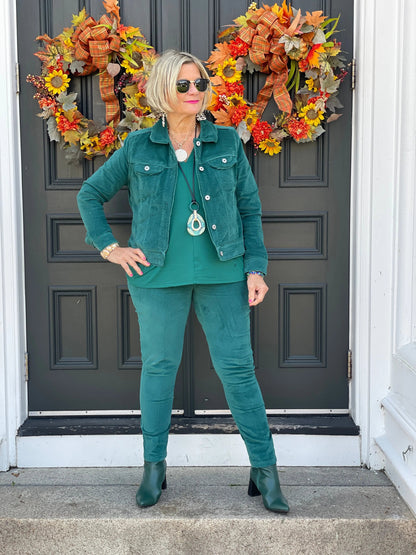 LULU-B EMERALD  VELOUR PANTS