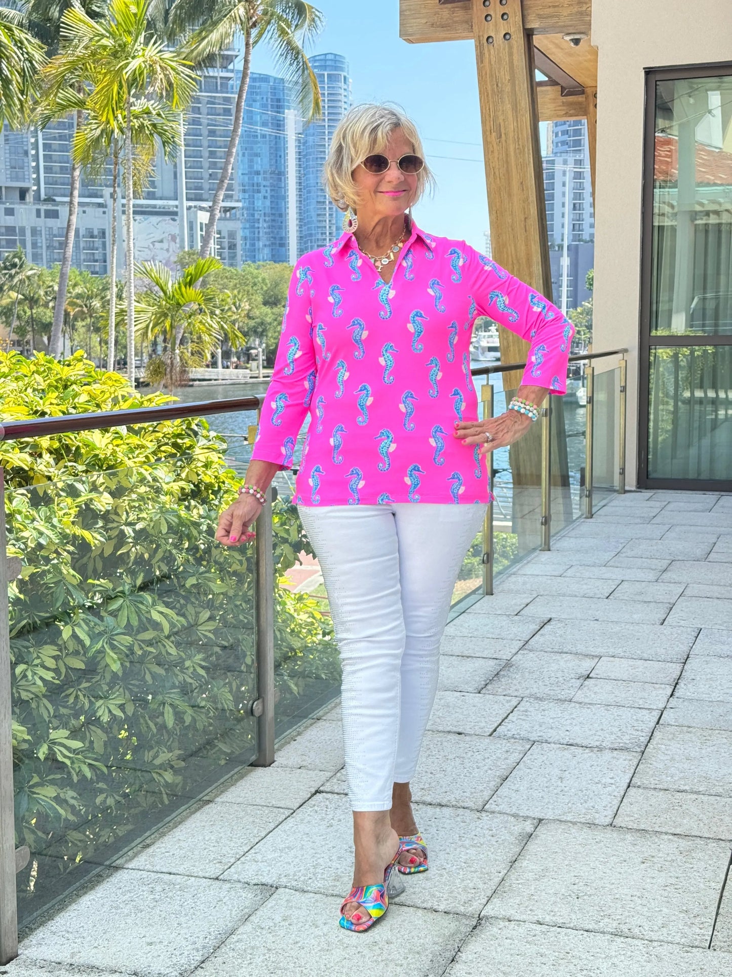 LULU B SEAHORSE BAY ZIPPER TOP