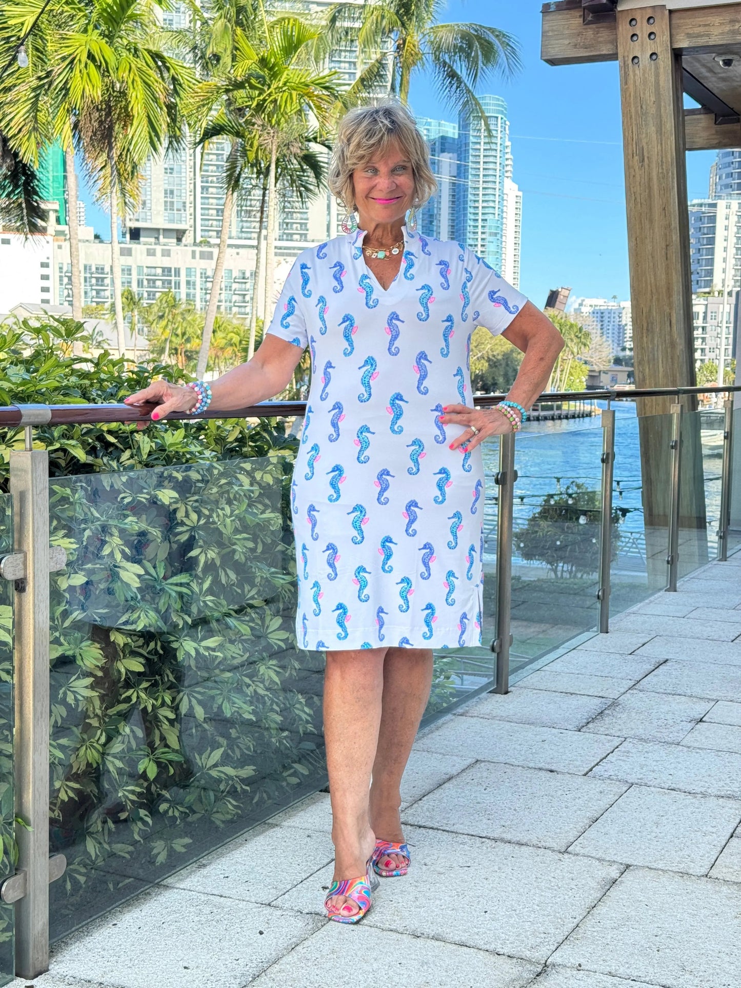 LULU B SHORELINE CHARM SHORT SLEEVE DRESS