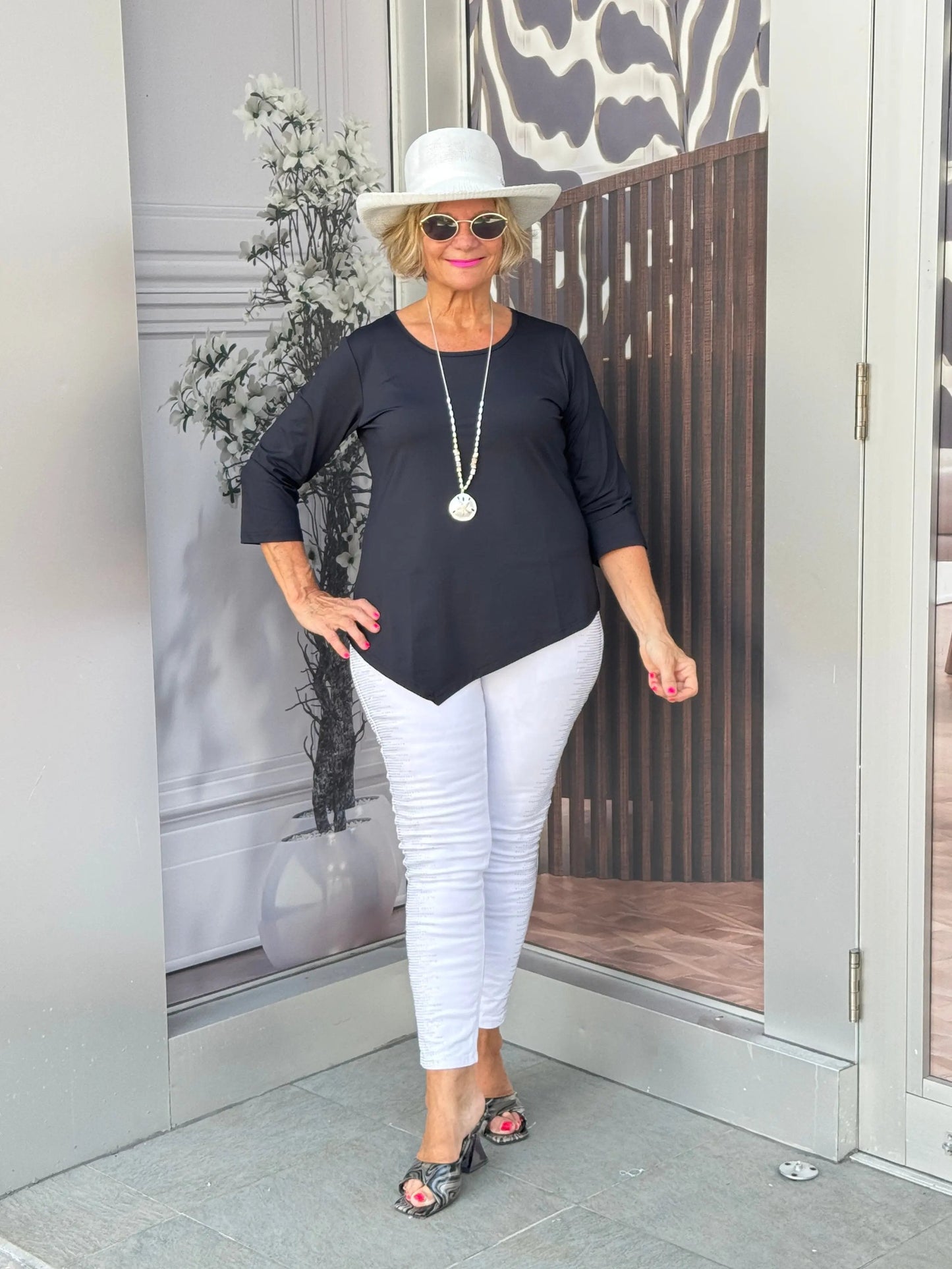 BLACK ASYMMETRIC TOP