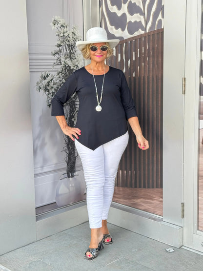 BLACK ASYMMETRIC TOP