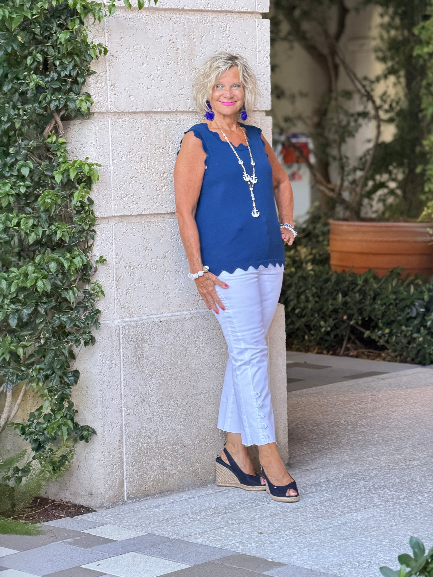 FRENCH RIVIERA NAVY SCALLOP TANK
