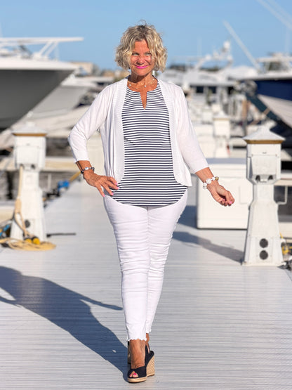 DOCKSIDE NAVY SLEEVELESS TOP