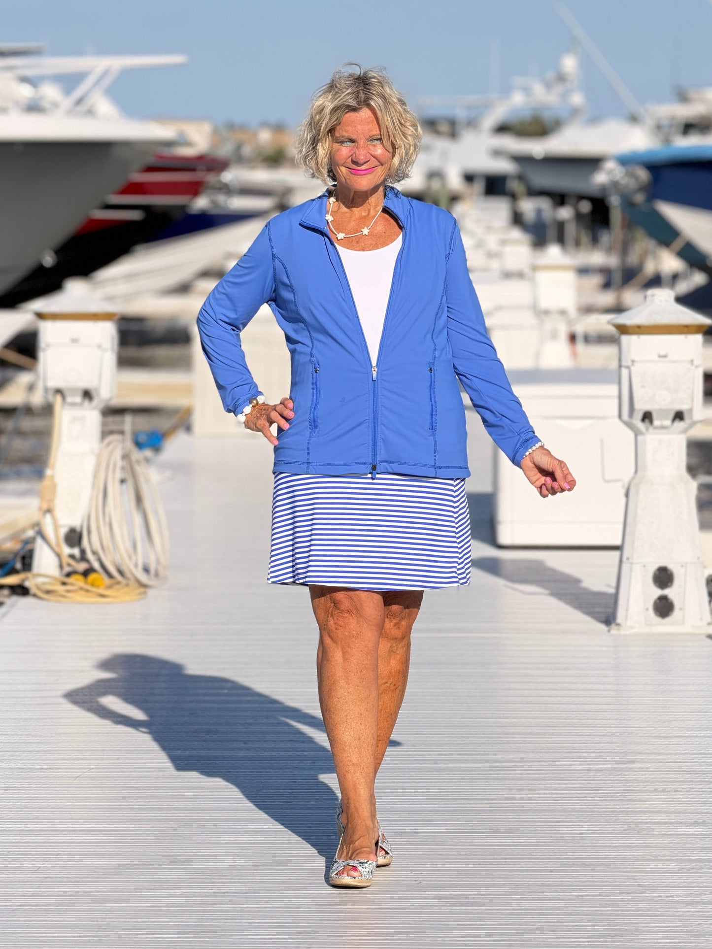 HARBOR BLUE STRIPED SKORT