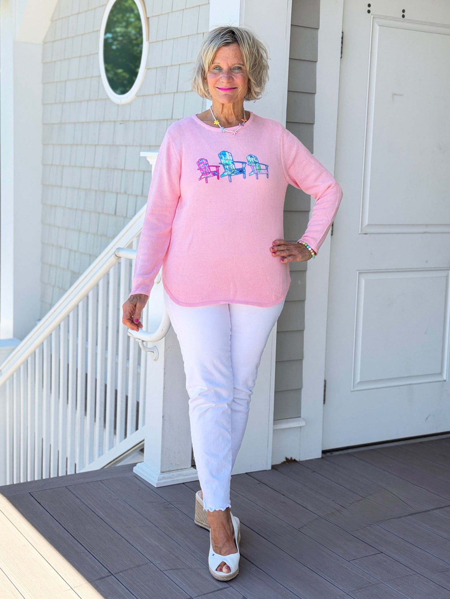 BEACH CLUB PINK ADIRONDACK SWEATER