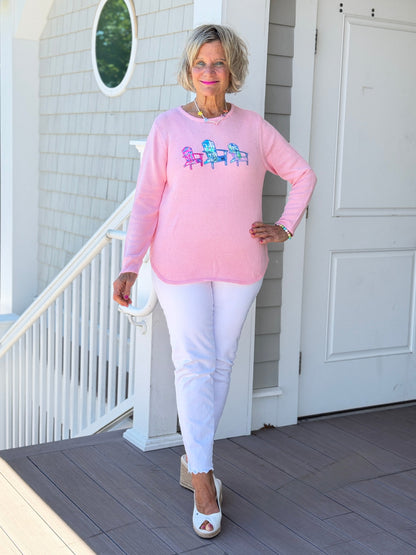 BEACH CLUB PINK ADIRONDACK SWEATER