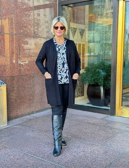 LULU-B BLACK CASHMERE  CARDIGAN