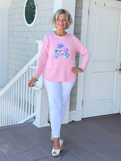 BEACH CLUB PINK CRAB SWEATER