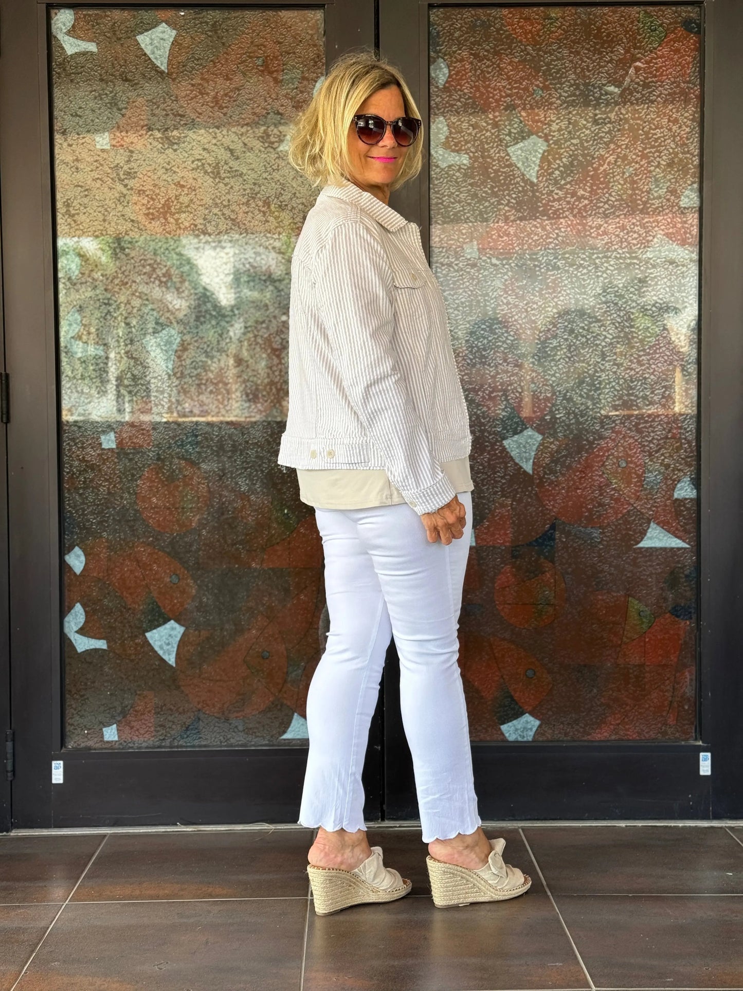 LULU B  STONE SEERSUCKER JACKET