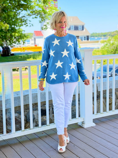 LULU B PERRI DOCKSIDE FUZZY SWEATER